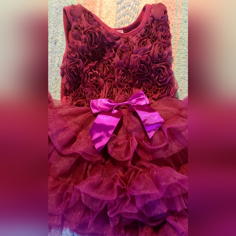 Popatu Baby girl purple/mauve Tutu tank dress sz12Mo - Picture 3 of 5